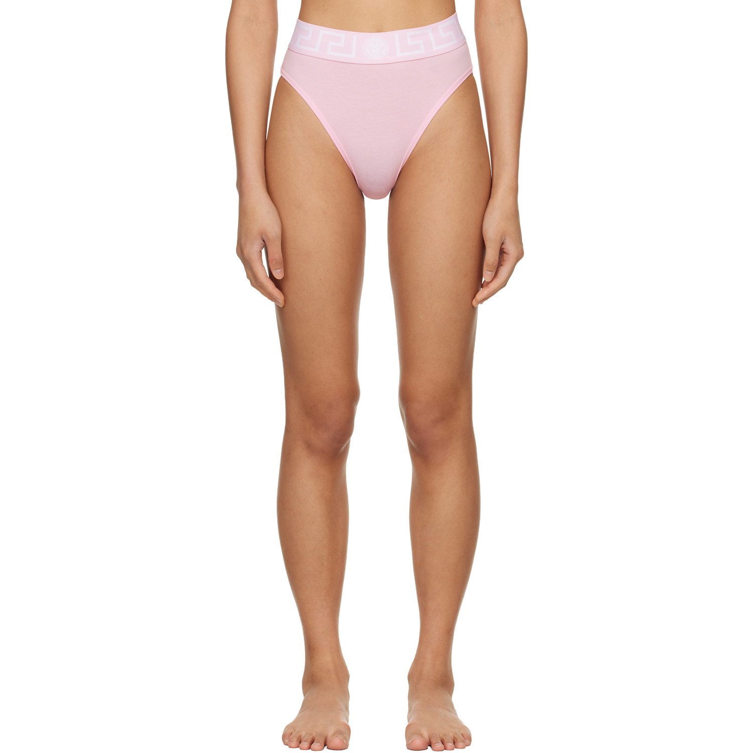 Versace Pink Cotton-jersey High-waist Briefs Pants