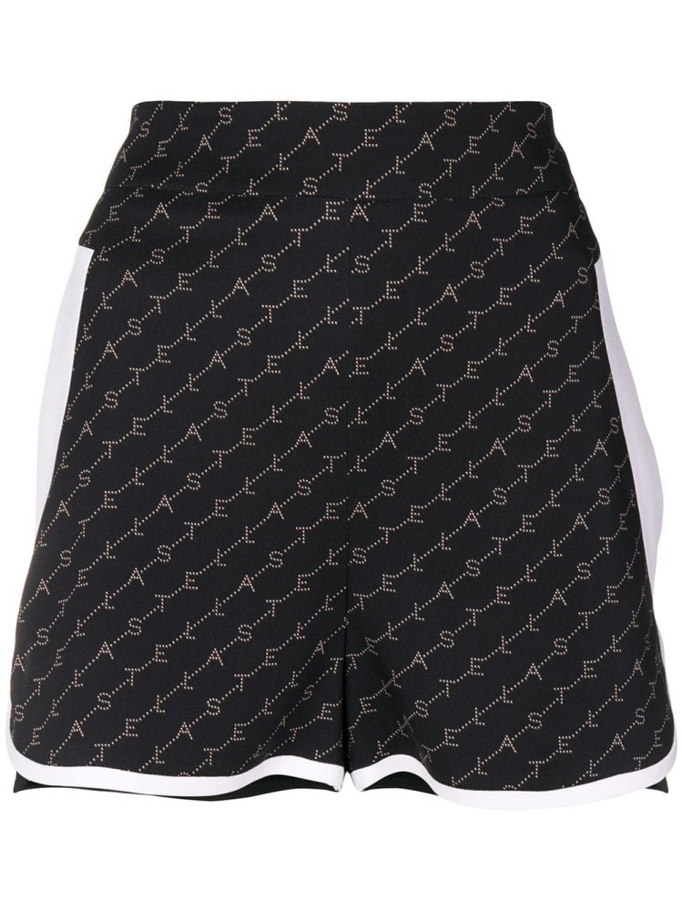 Stella Mccartney Logo Slim Shorts In Black