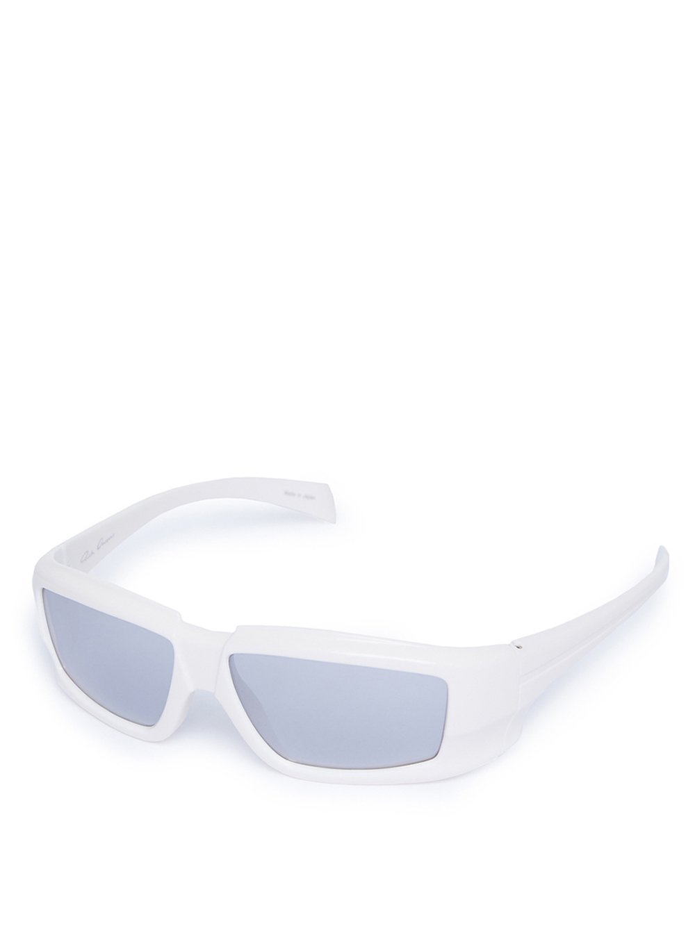 Rick Owens Silver Square Frame Sunglasses In White
