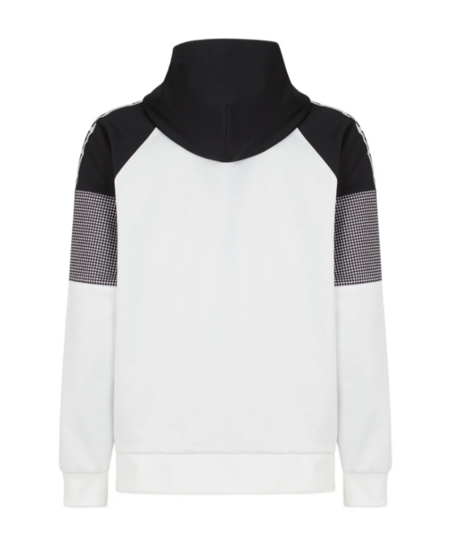 Fendi Panelled Logo-embossed Hoodie In Black