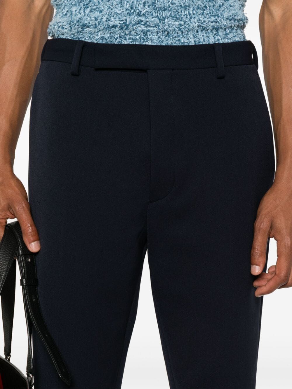 Prada Pressed-crease Trousers In Blue