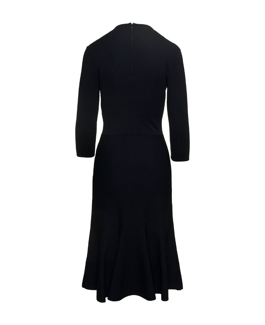 Shop Stella Mccartney Knitted Midi Flared Dress In Black