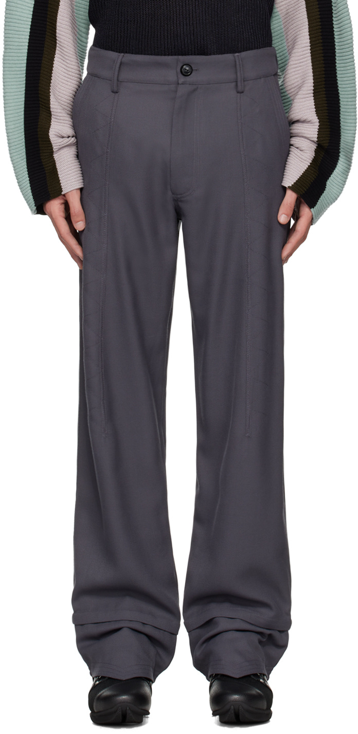 Kiko Kostadinov Gray Jacklight Trousers In Black