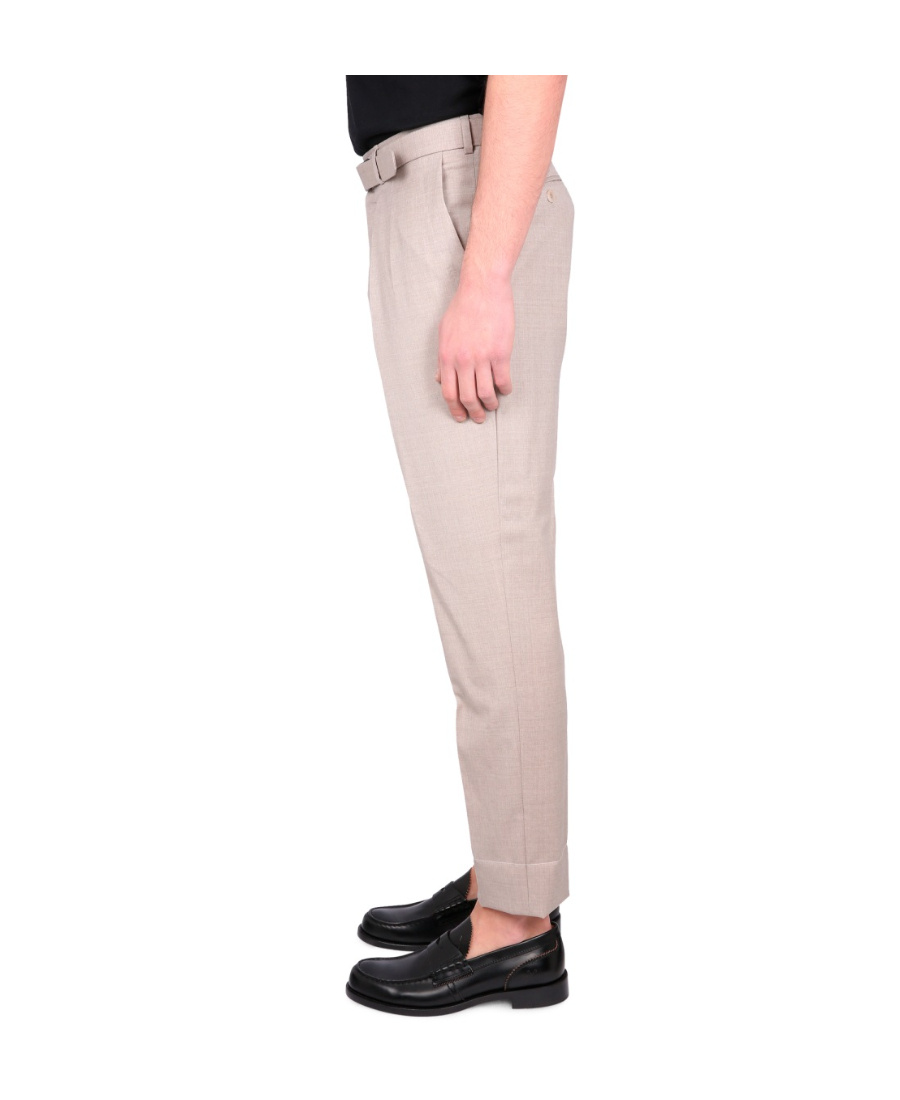 Brioni Cuffed Hem Pleated Front Trousers In Nude