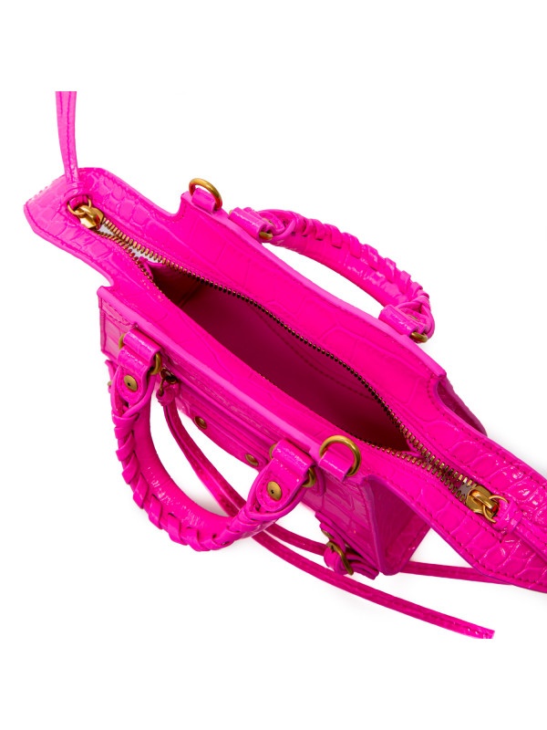 Balenciaga Alligator Effect Handbag In Pink