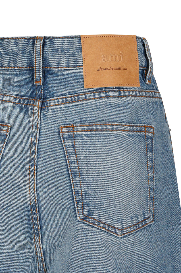 Ami Alexandre Mattiussi Belt Loop Denim Shorts In Blue