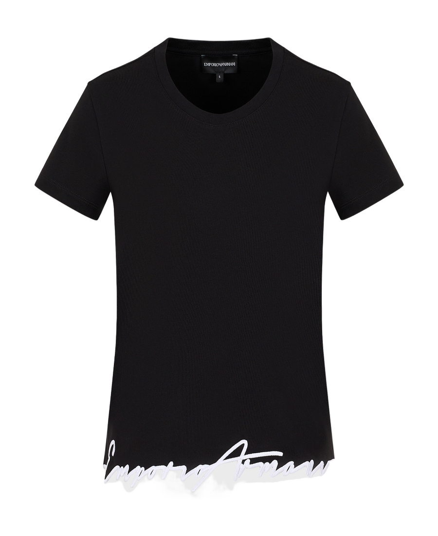 EMPORIO ARMANI LOGO-EMBROIDERED COTTON T-SHIRT