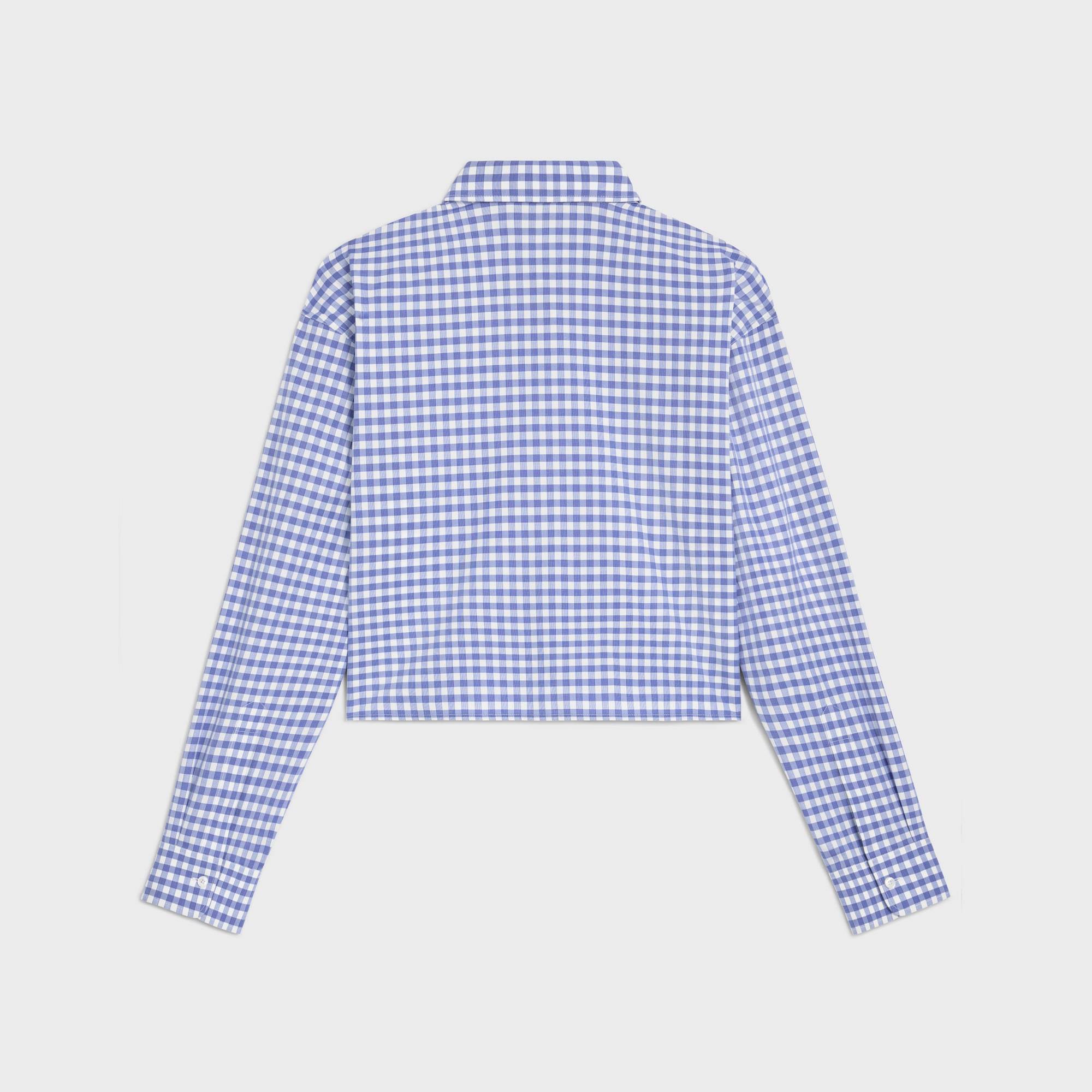 Celine Cropped Shirt In Vichy Cotton In Multi