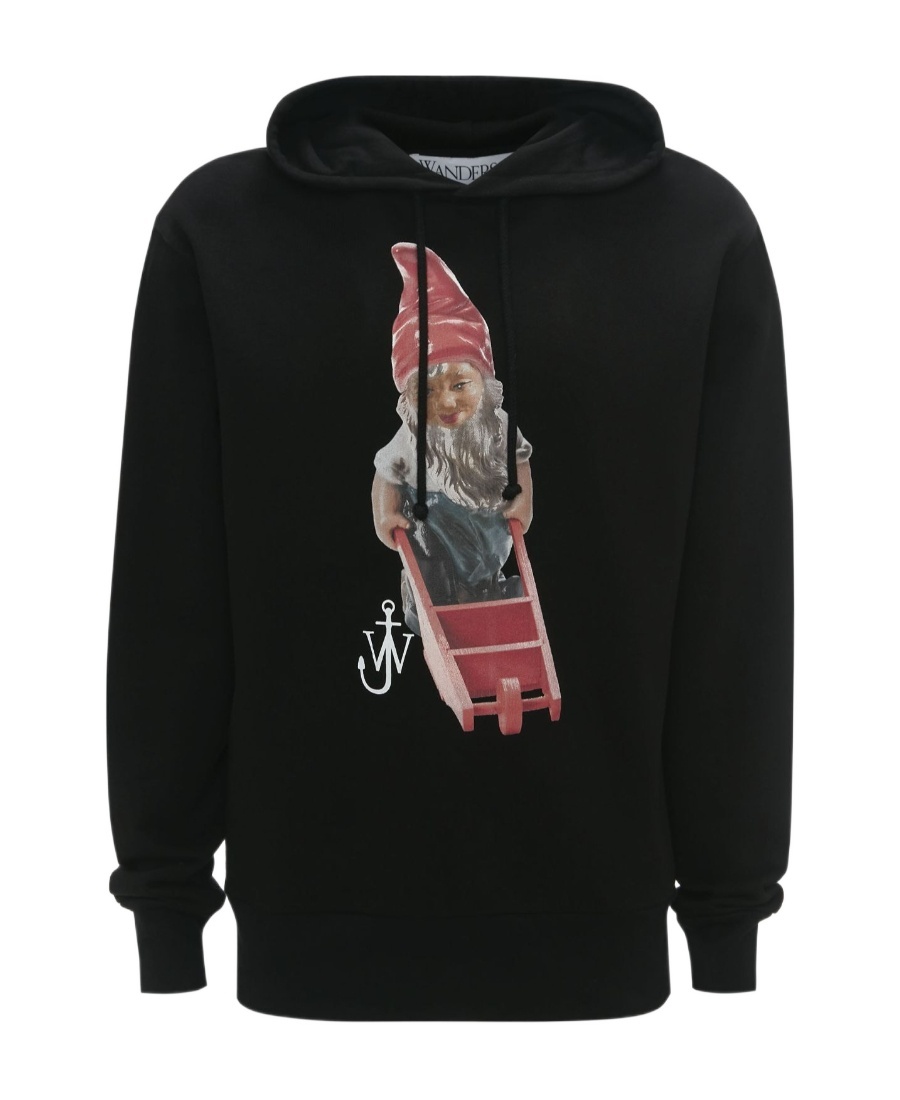 Shop Jw Anderson Gnome Cotton Hoodie In Black