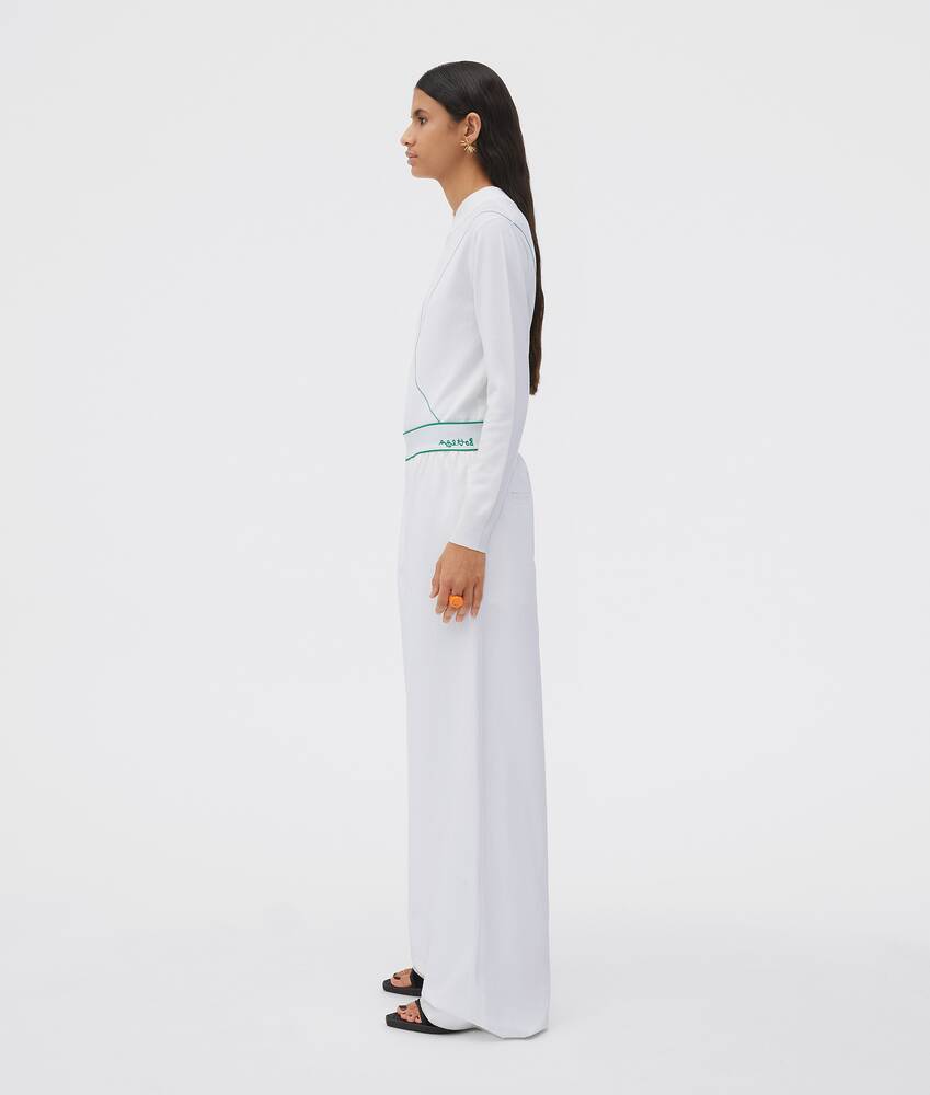 Shop Bottega Veneta High-waist Wide-leg Trousers In White