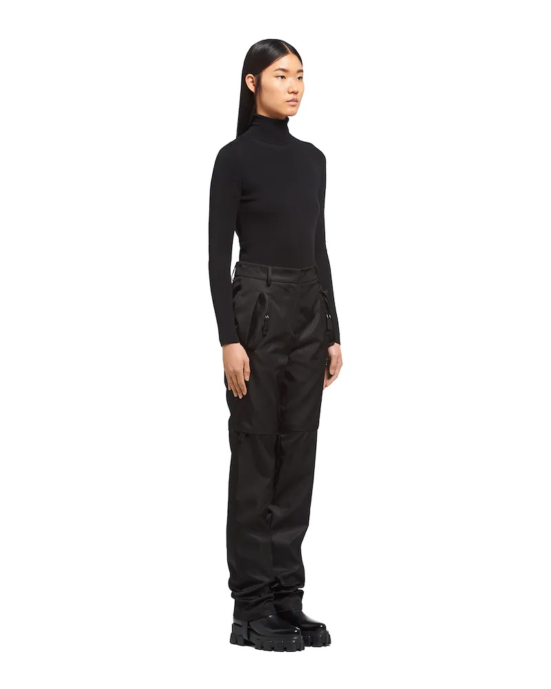 Prada Re-nylon Convertible Pants In Black