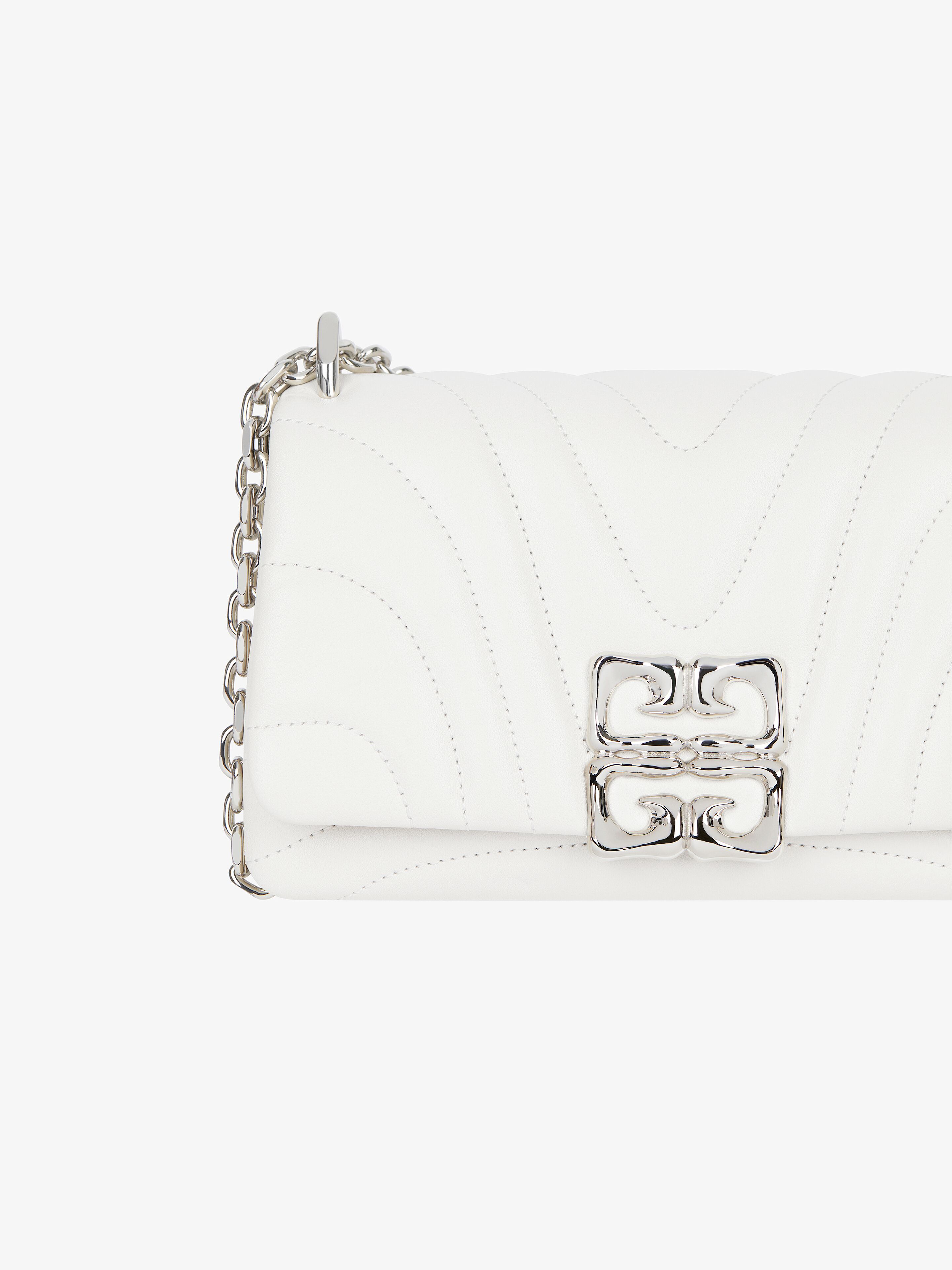 Givenchy Sac 4g Soft Petit Modèle En Cuir Matelassé In White