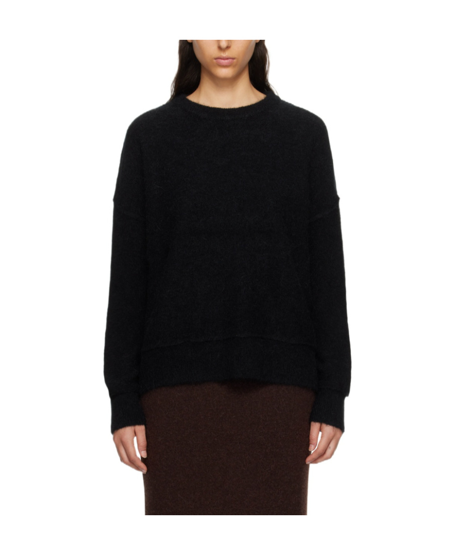 By Malene Birger Round Neck Long-sleeved Sweater In Black