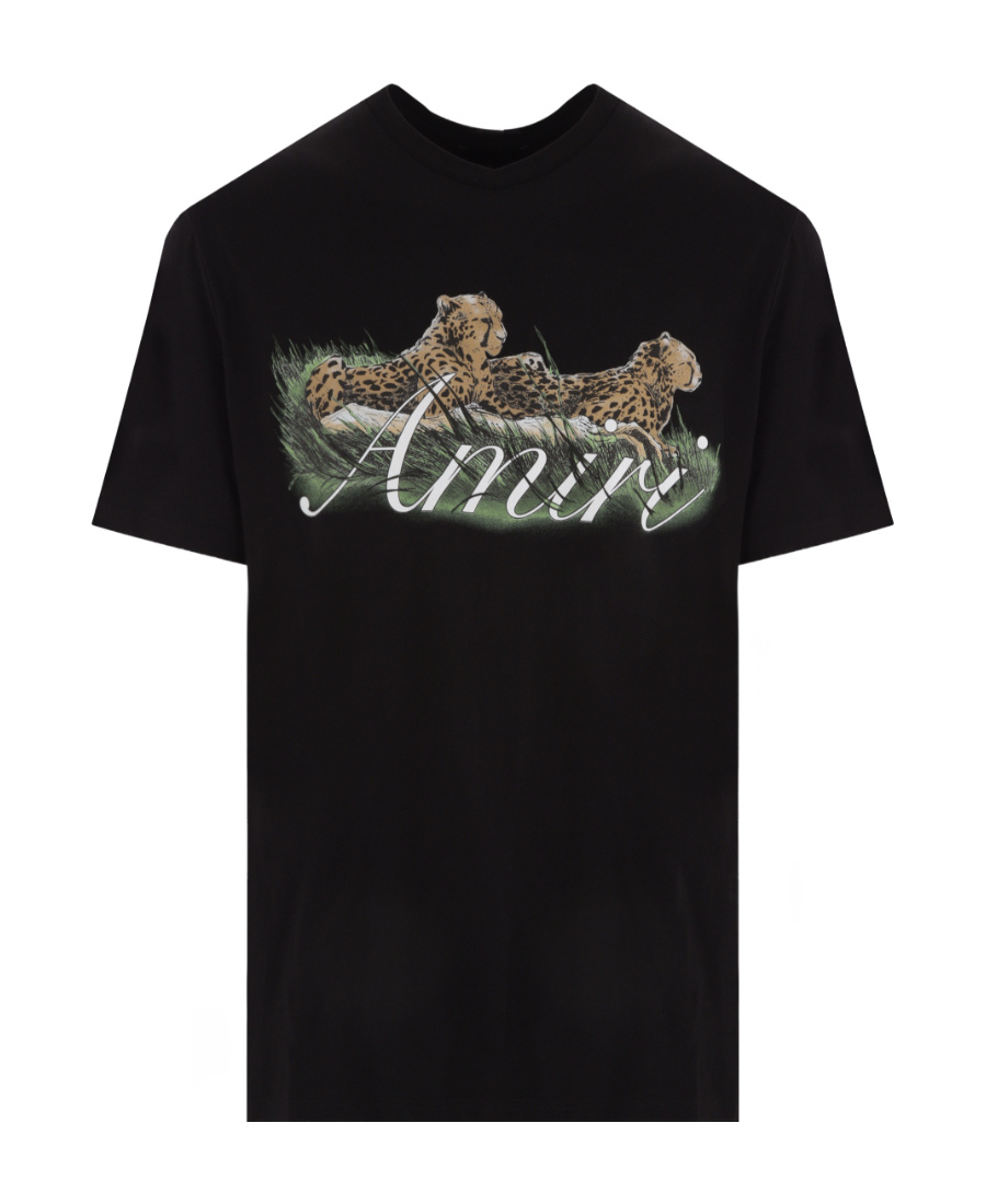 Amiri Cheetah Logo-print T-shirt In Black