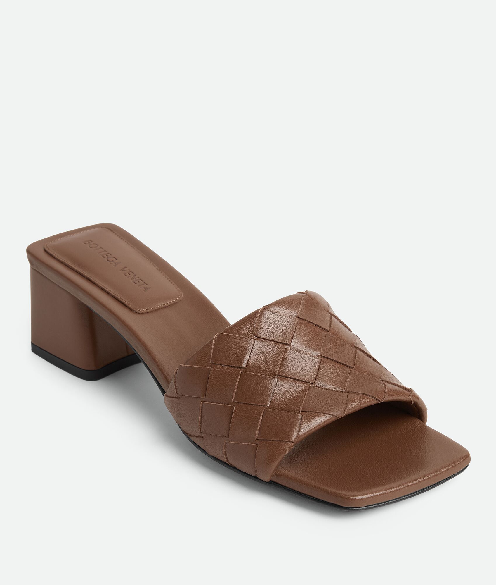 Bottega Veneta Parco 45 Intrecciato Leather Mules In Brown