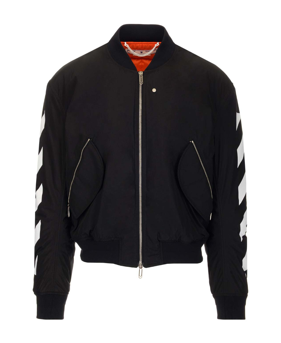 Off-white Diagonal-stripe Bomber Jacket
