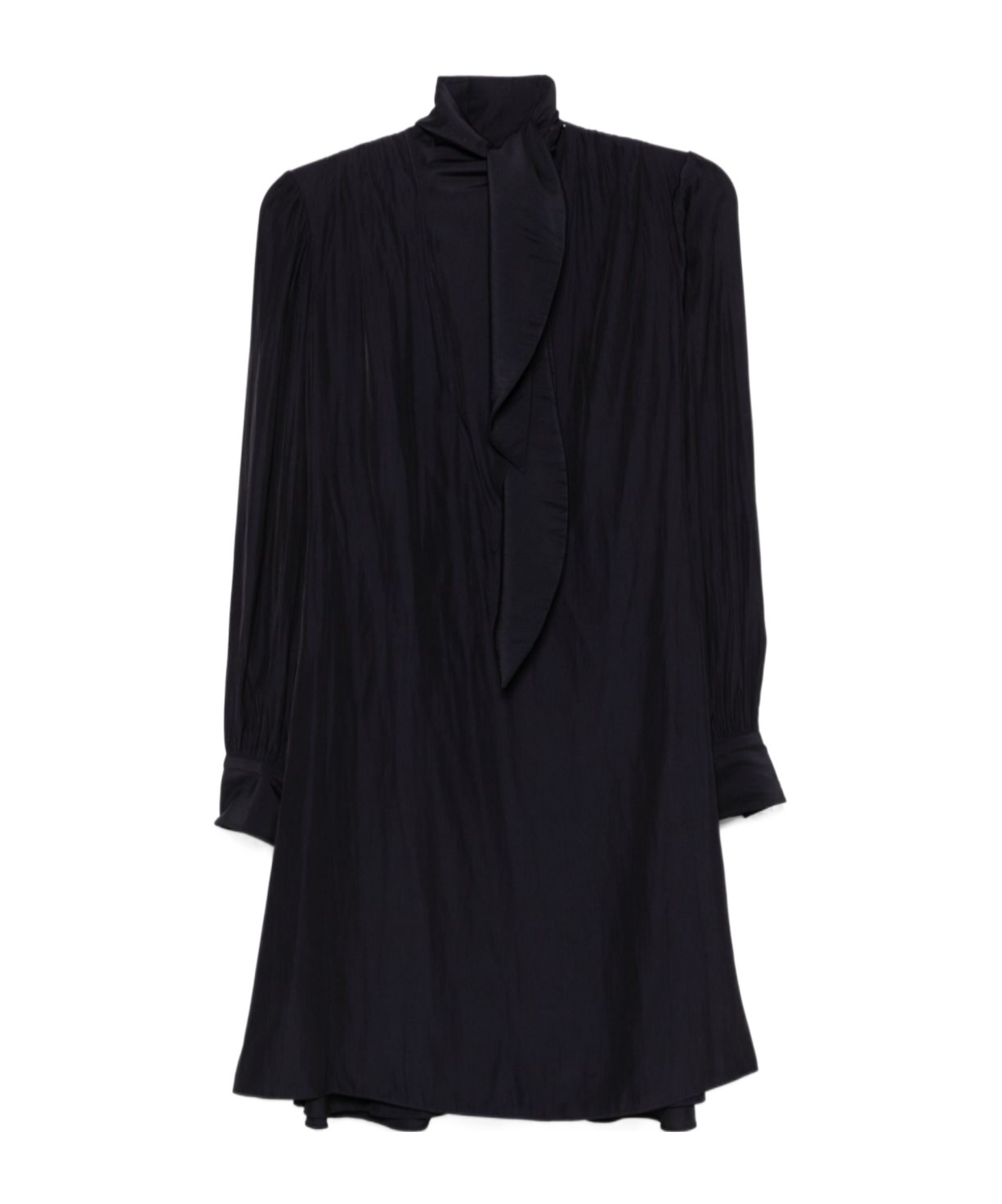 Lanvin Draped Detailing Knee Length Dress In Black