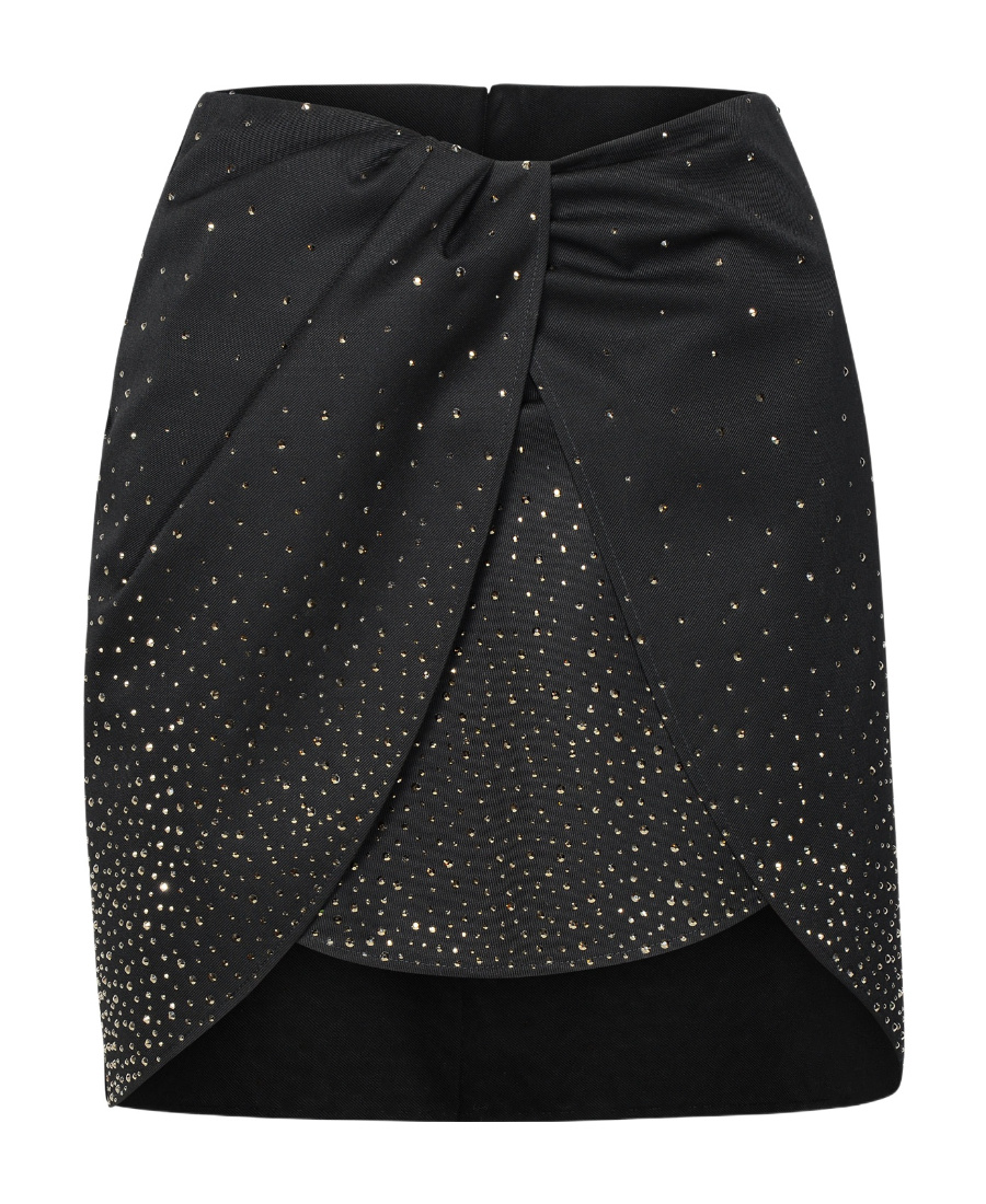 Off-white Crystal-embellished Mini Skirt In Black