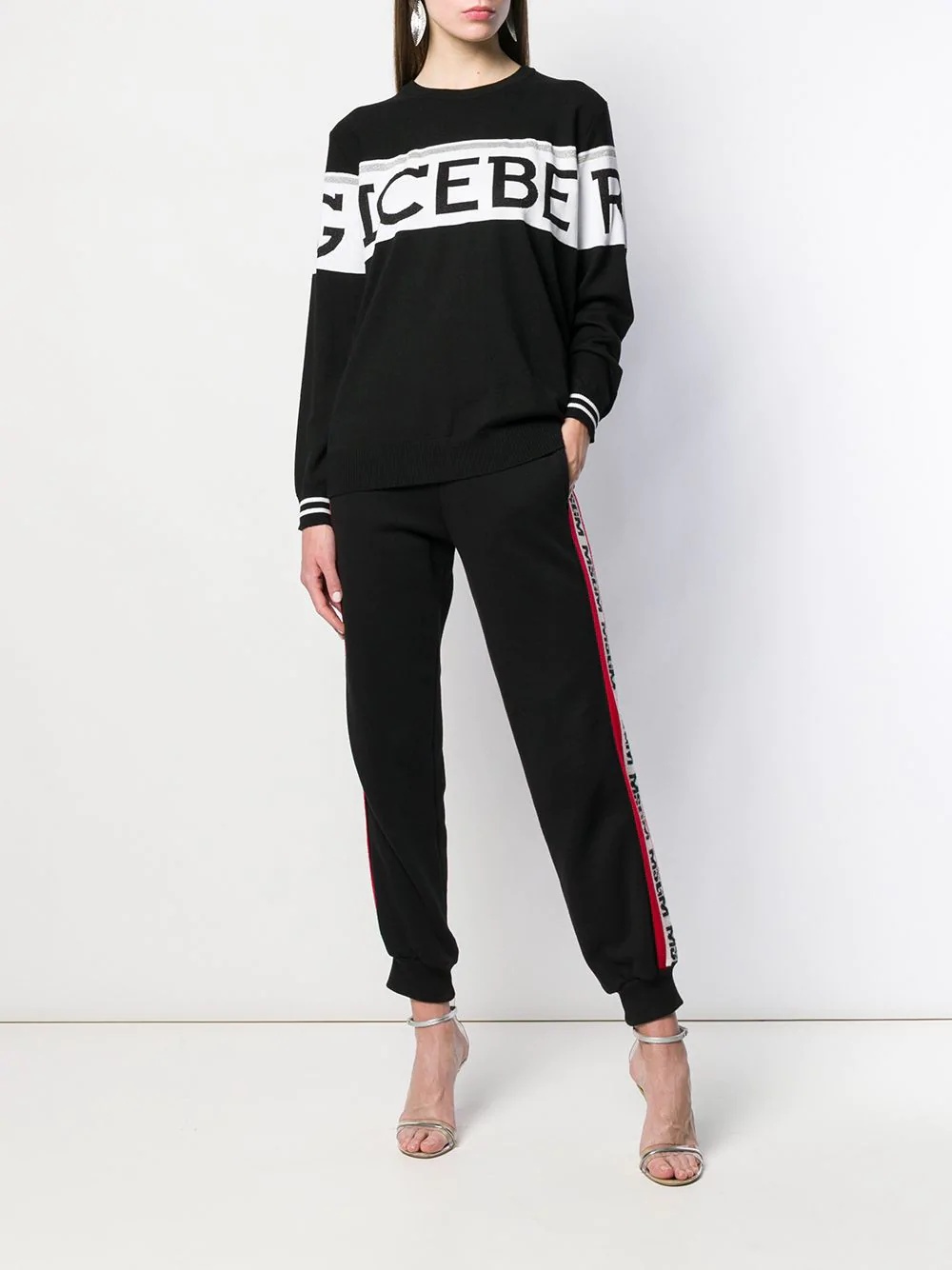 Shop Iceberg Knit Logo Print Jumper In Black