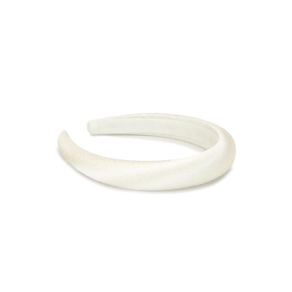 Jennifer Behr Tori Hammered Silk Headband In White