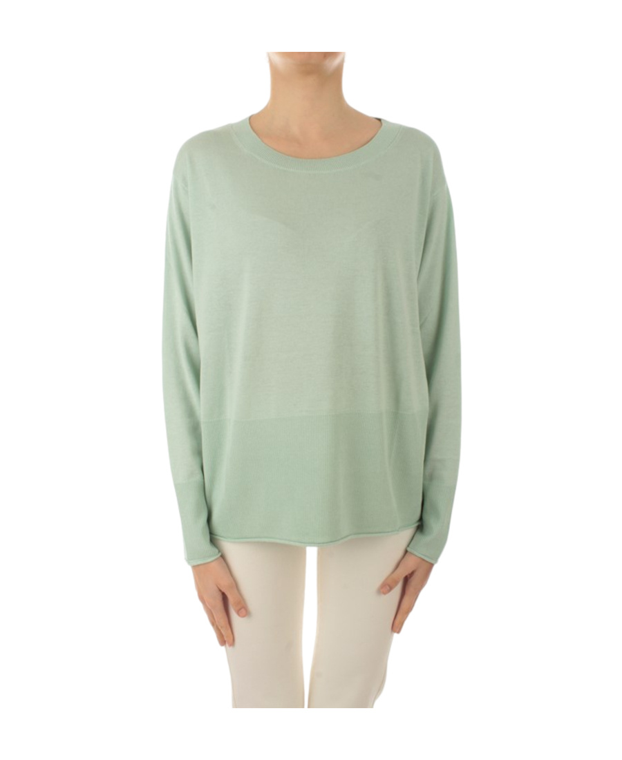 Max Mara Long-sleeved Round-neck Sweater In Nude
