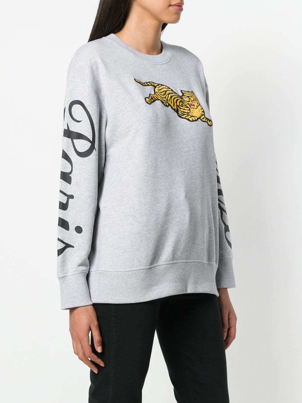 Kenzo Tiger Printed Long-sleeved Sweater In White