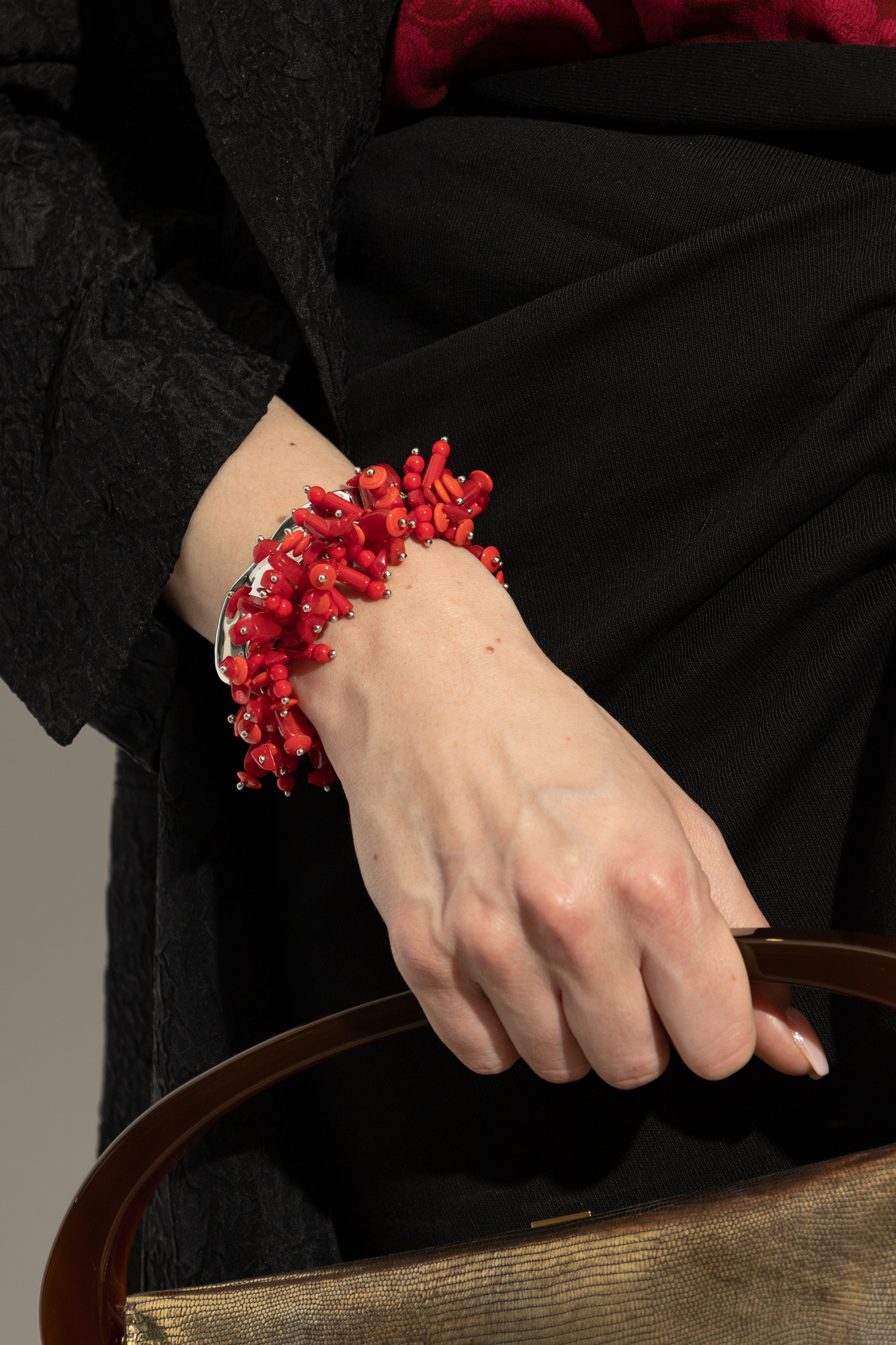 Dries Van Noten Coral Design Bracelet In Red