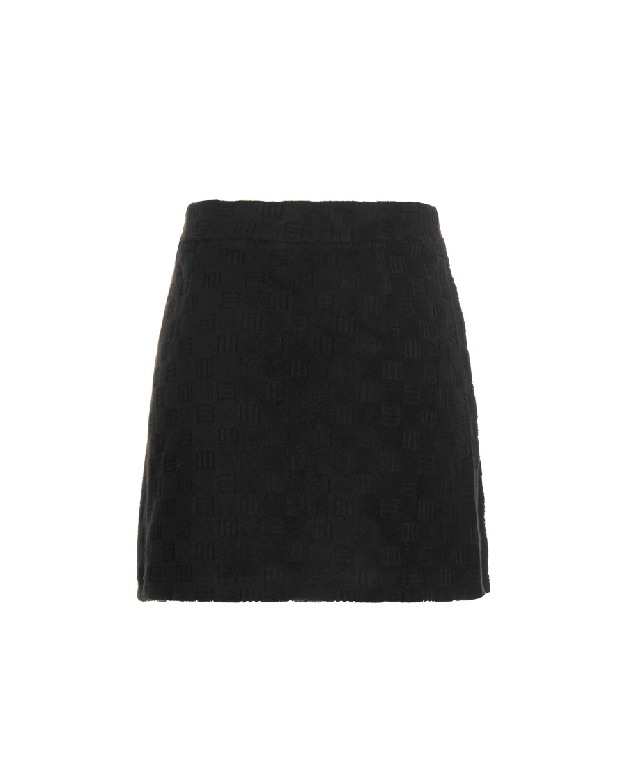 Shop Ambush Monogram-debossed Mini Skirt In Black