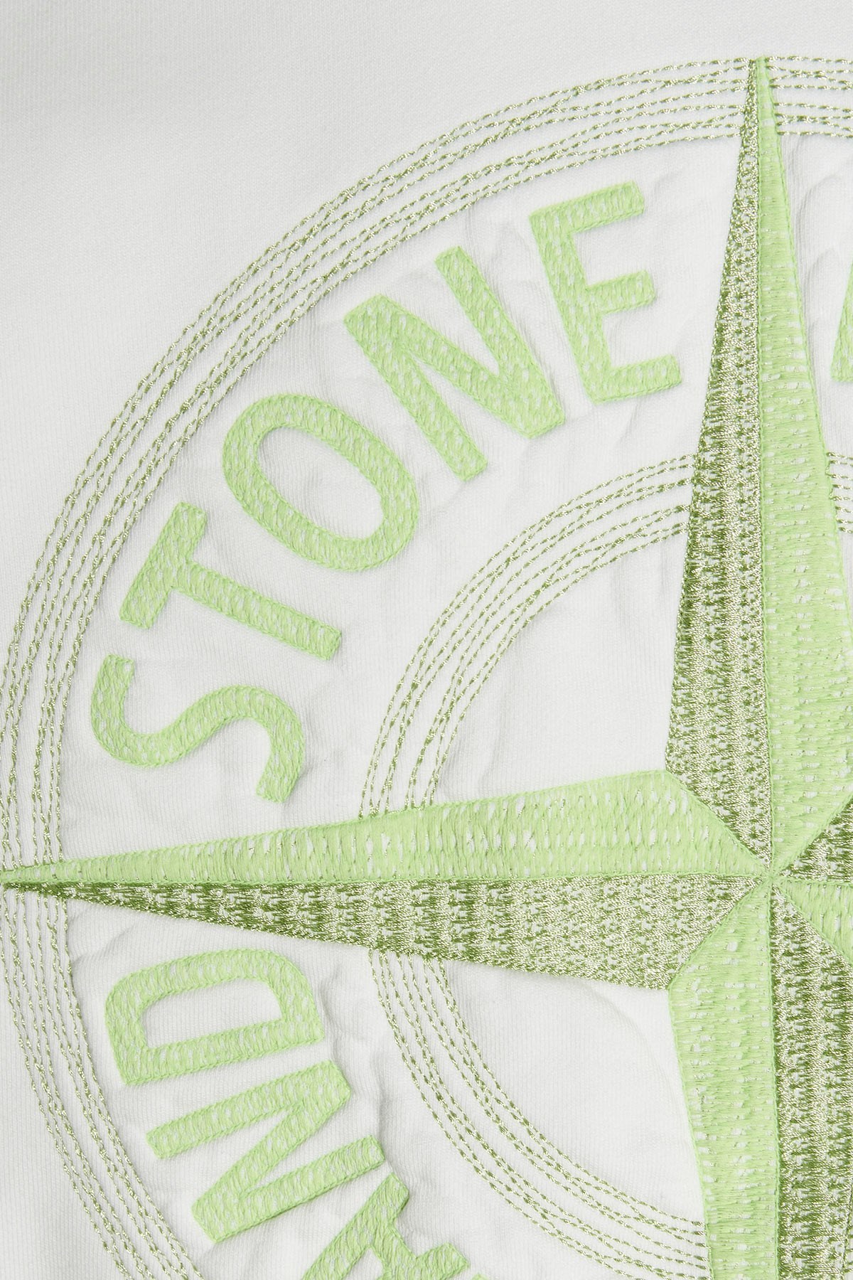 Stone Island Compass-motif Long-sleeved Sweatshirt In White