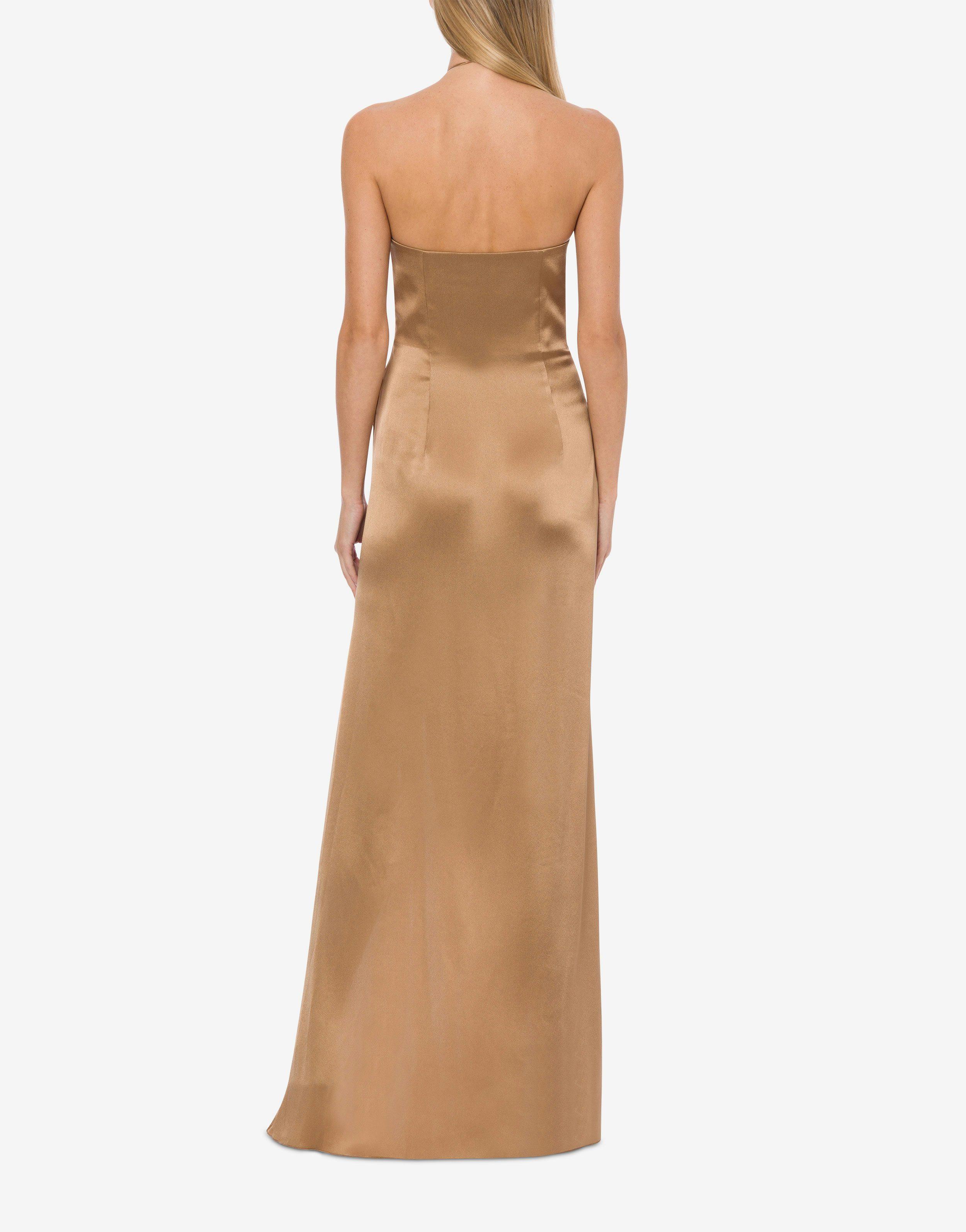 Alberta Ferretti Pleated Halterneck Gown In Nude