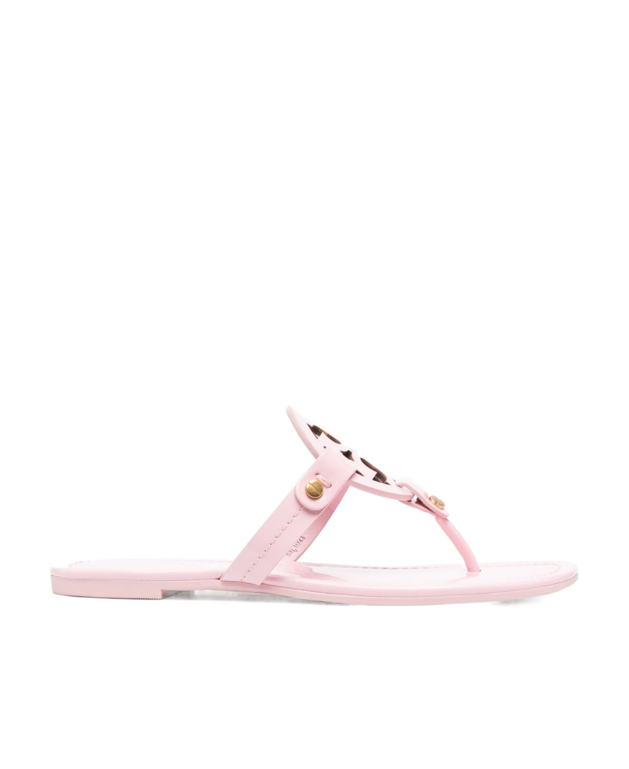 Tory Burch Cut-out Leather Flip Flops In Pink