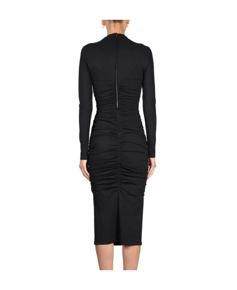 Dolce & Gabbana Black Viscose Blend Midi Dress In Black