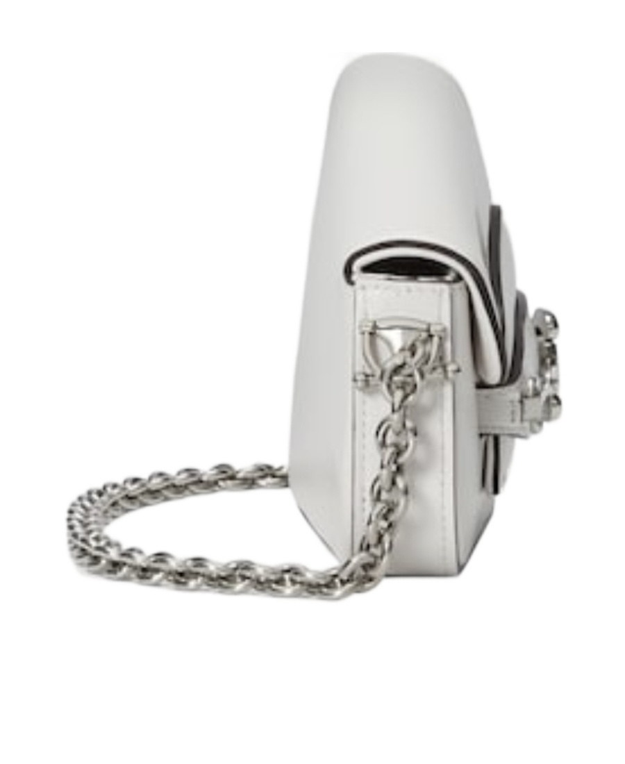 Gucci Mini Horsebit 1955 Shoulder Bag In White