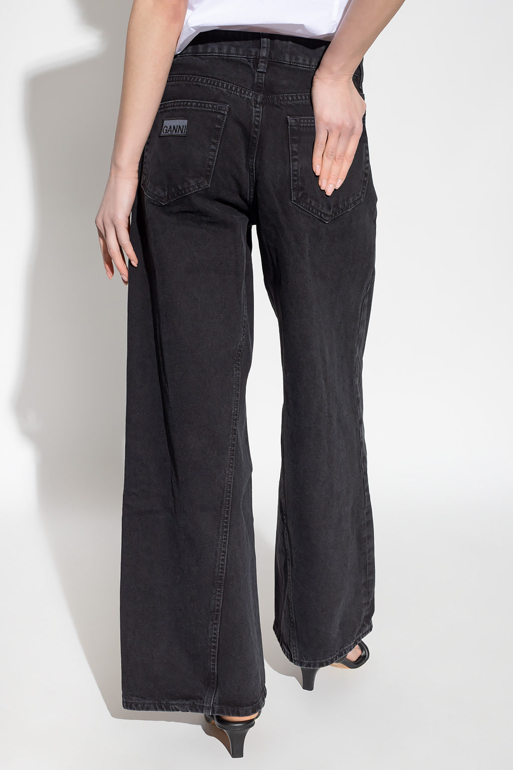 Ganni Jozey Corduroy Trousers In Black