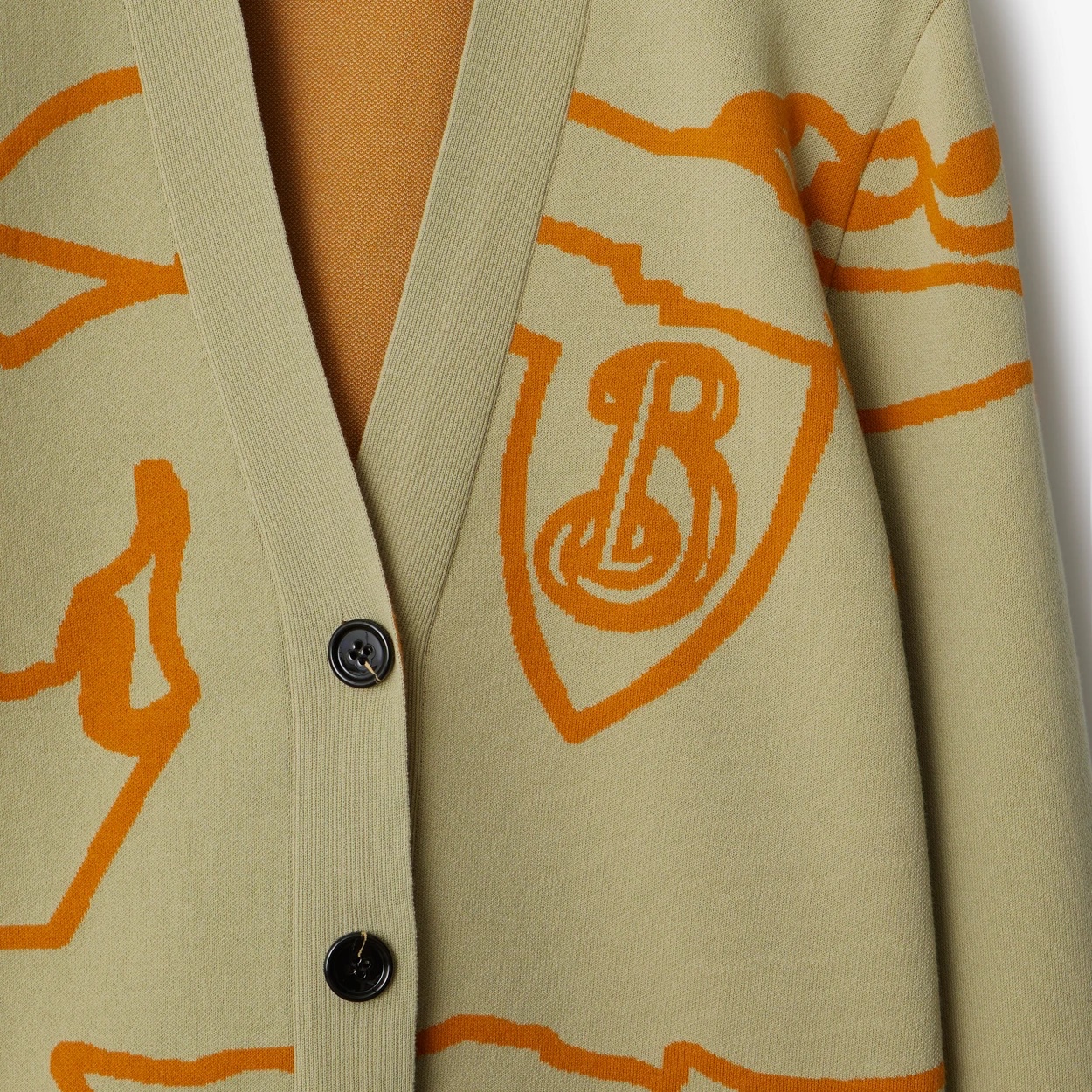 Burberry Ekd Cotton Blend Cardigan In Nude