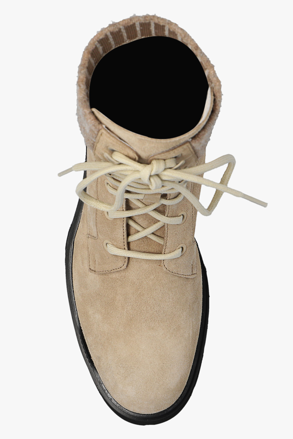 Amiri Logo-jacquard Suede Boots In Nude