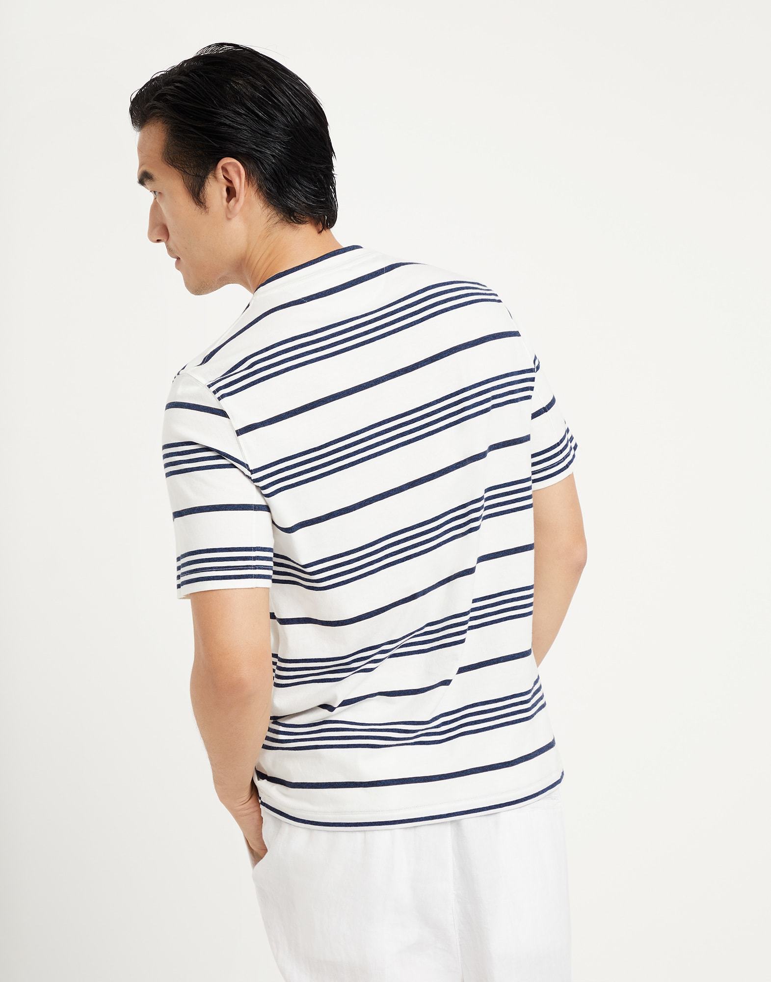 Brunello Cucinelli Striped Crewneck T-shirt In White
