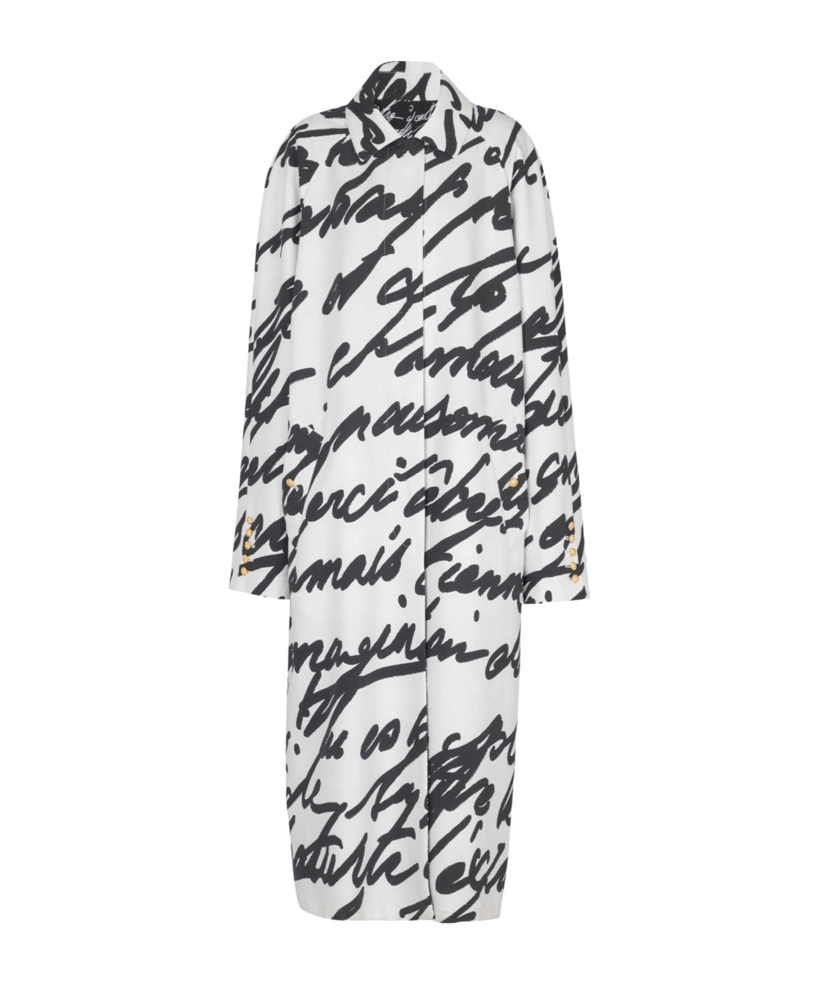 Balmain Love Letter Reversible Coat In White