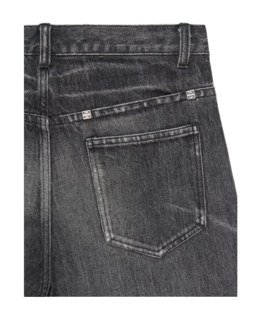 Givenchy Distressed Straight-leg Denim Jeans In Black