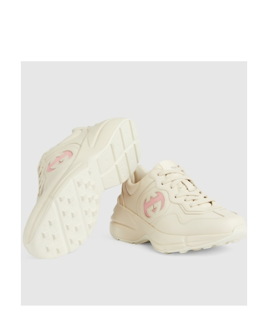 Gucci Interlocking Rhyton Sneakers In White
