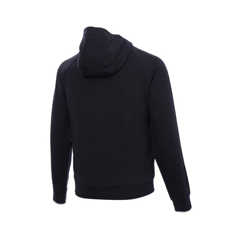 Zegna Logo Zipper Hooded Casual Jacket In Black