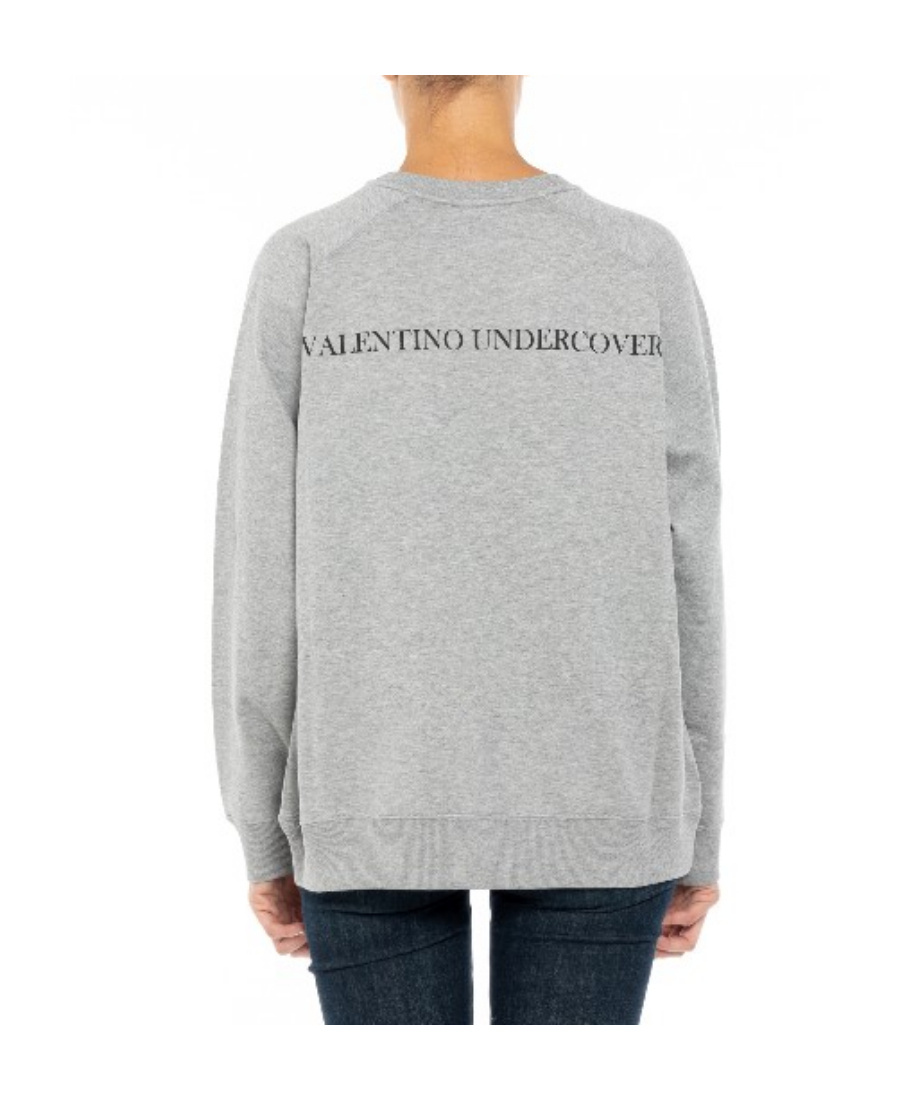 Valentino Printed Round-neck Sweater In Gray