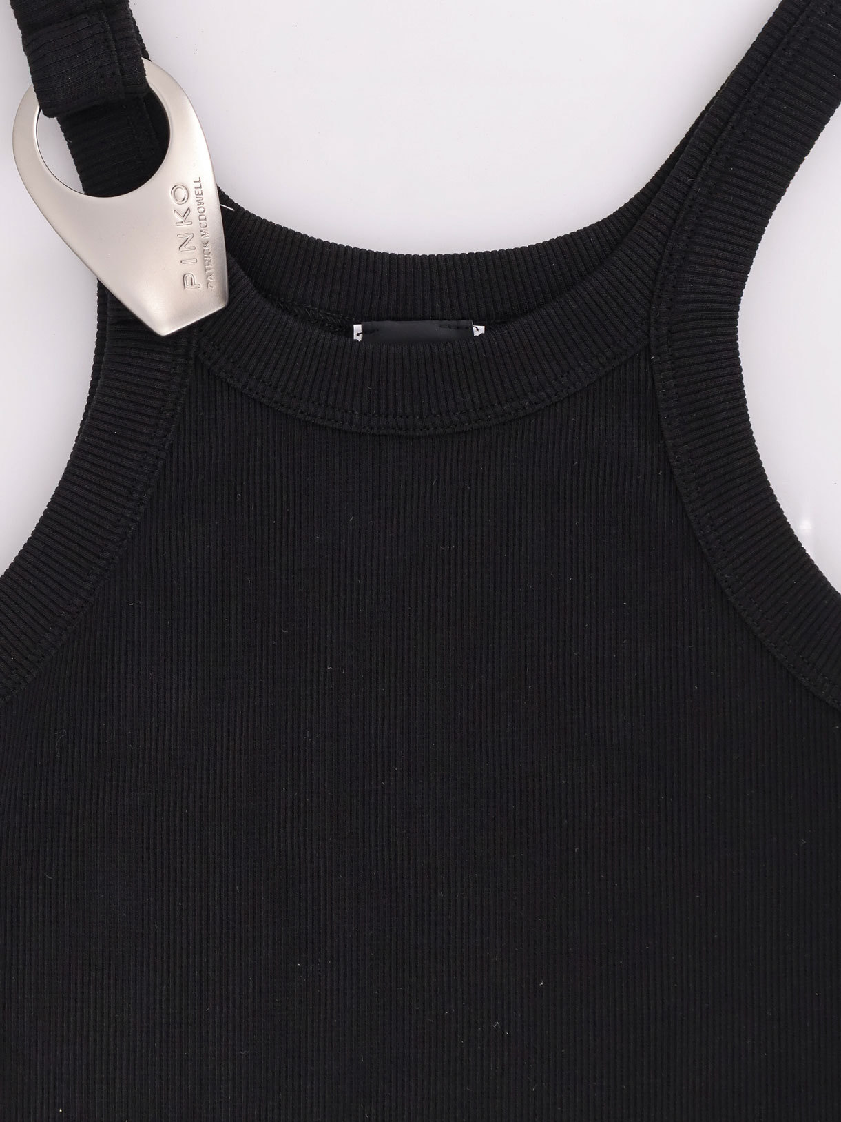 Shop Pinko Logo-plaque Tank Top In Black