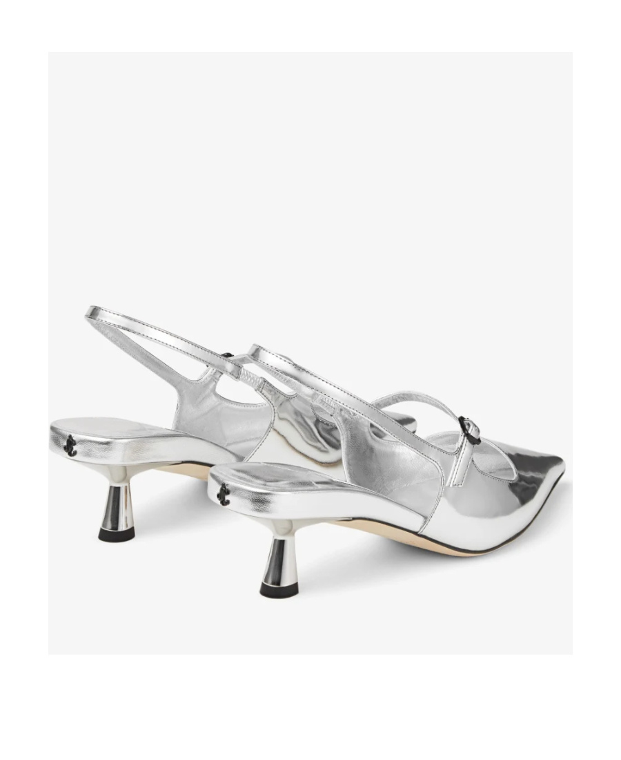 Jimmy Choo 'didi 45' Gold Colored Pumps With Patent Finish In White