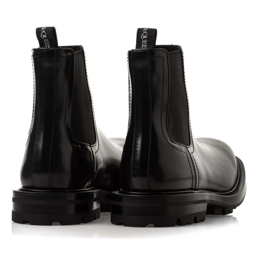 Alexander Mcqueen Watson Leather Chelsea Boots In Black