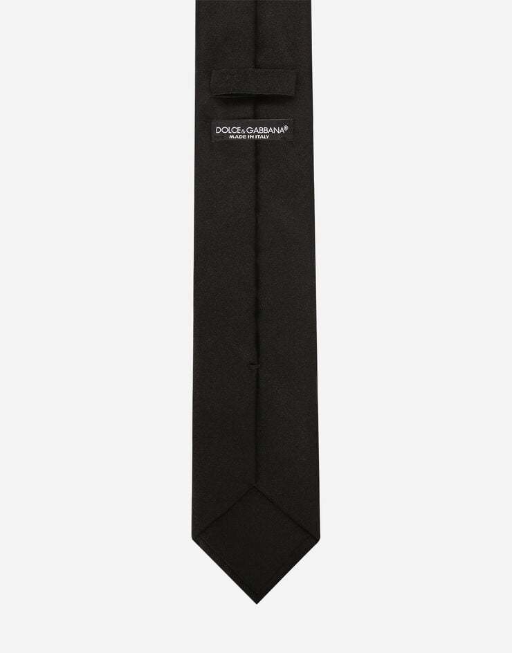 Dolce & Gabbana Woven Silk Tie In Black