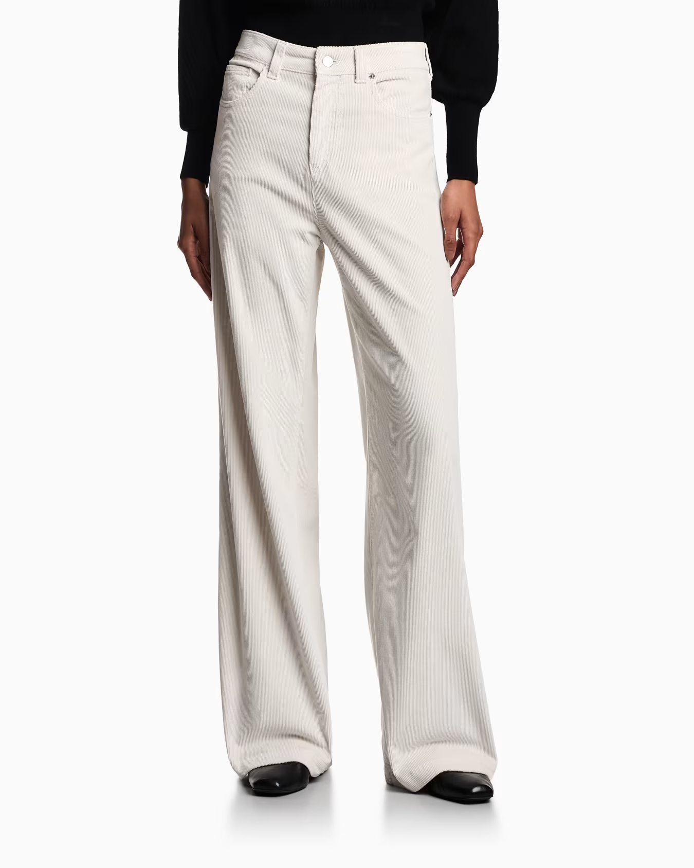 Emporio Armani Mid-rise Wide-leg Denim Jeans With Belt Loops In White