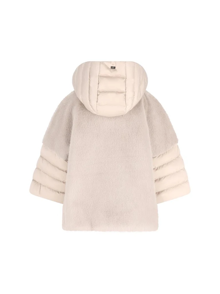 Herno Quilted-panel Faux-fur Jacket In Neutral