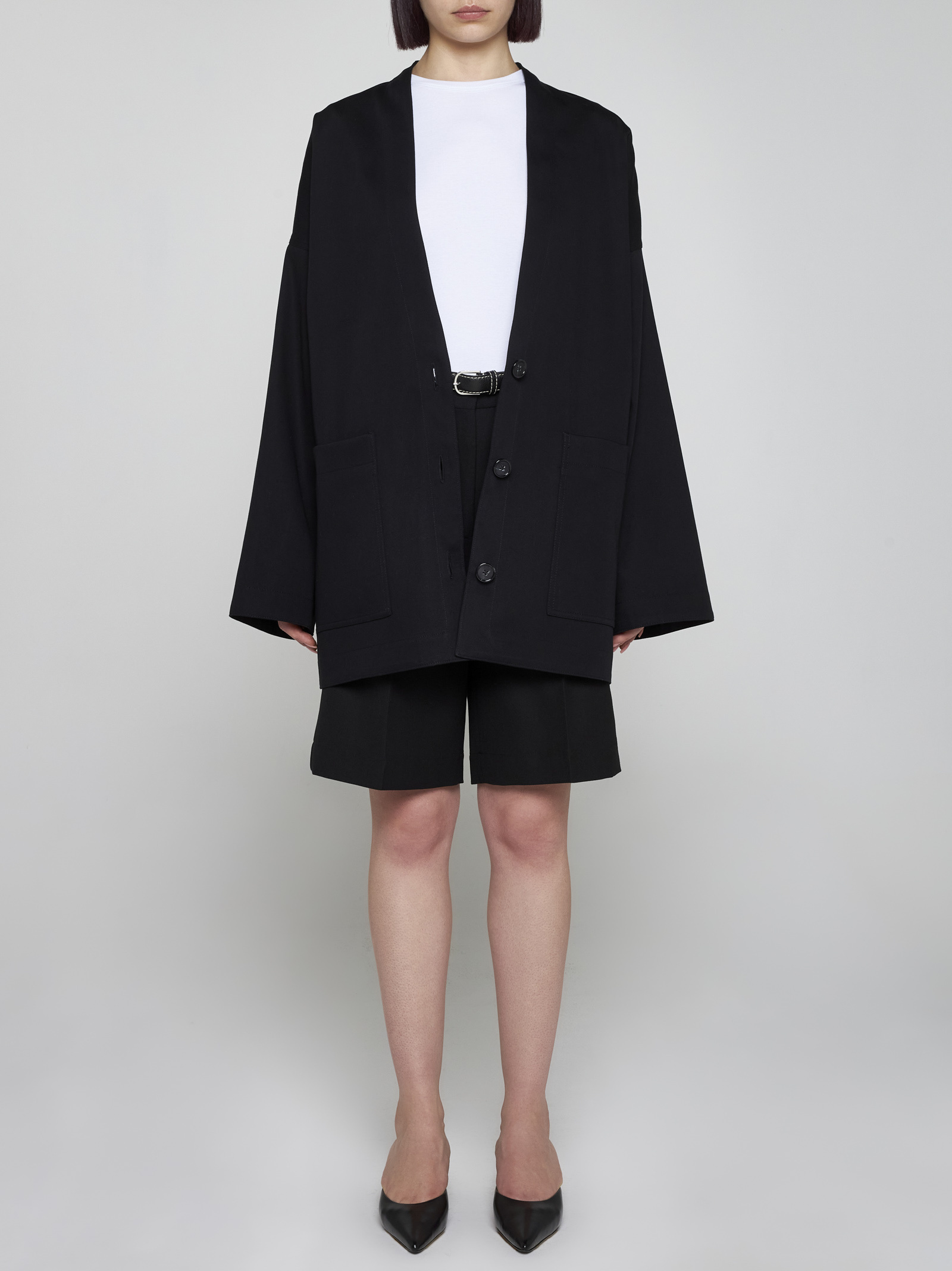 Totême Toteme Oversized Cotton Cardigan In Black
