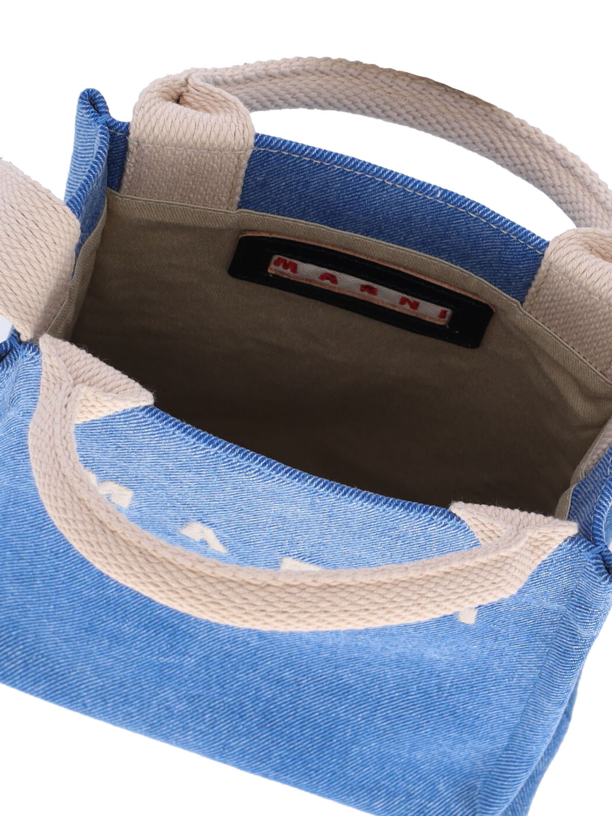 Marni Logo Embroidered Tote Bag In Blue